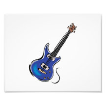 blue electric guitar music graphic.png photo print