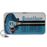 Blue Electric Guitar Stripe Doodle Speaker