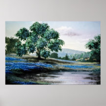 Blue English meadow flowers Print
