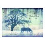 Blue Equestrian Wedding Invitation