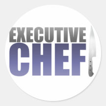 Blue Executive Chef Round Stickers