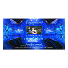 Blue Fantasy Invitation Photo Card