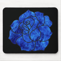 Blue Fire Rose Mouse Pad