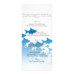Blue Fish and Coral Wedding Menu Rack Card