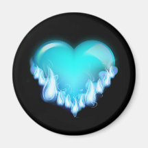 Blue-flaming-heart.png love icecold icy tough magnets