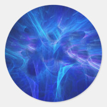 Blue Flash Round Sticker