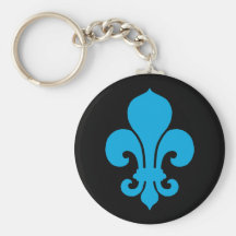 Blue Fleur de Lis Keychains