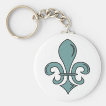 Blue Fleur De Lys Keychains