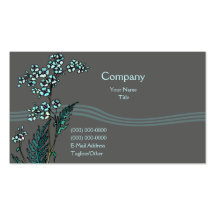 Blue Floral Business Cards
