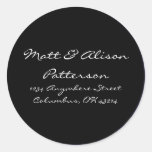 Blue Floral Circle Address Labels/Stickers