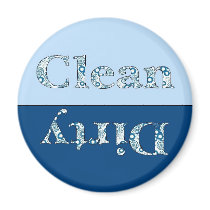 Blue Floral Clean Dirty Dishwawsher Magnet magnets