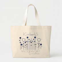 Blue Floral Dot Wedding Day Survival Kit Bag