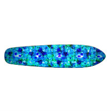 Blue Floral Pattern Skateboards