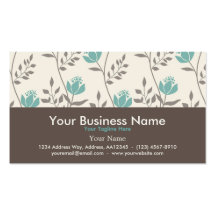 Blue Florals Note Business Card