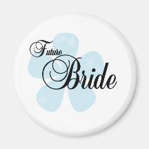Blue Flower Future Bride Refrigerator Magnets