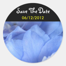 Blue Flower Save The Date Wedding Sticker