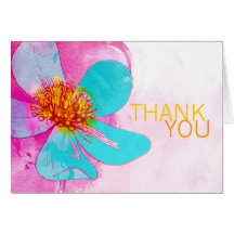Blue Flower Thank You Card