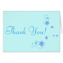 Blue Flower Thank You Card