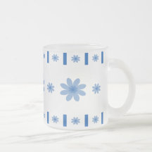 Blue Flowers & Blocks Coffee Mug