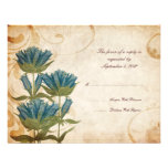Blue Flowers Vintage Wedding RSVP Personalized Invite