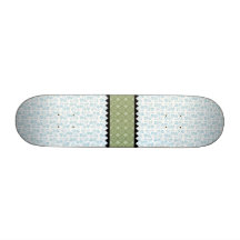 Blue Flowers with Green band Skate Board Deck