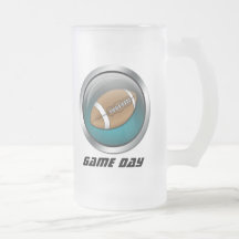 Blue : Football : Frosted Beer Stein Coffee Mug