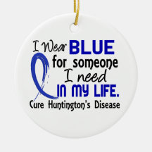 Blue For Someone I Need Huntington's Disease Christmas Ornament