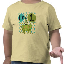Blue Frog 1st Birthday Tshirts and Gifts