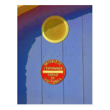 Blue Garage Door in France No Parking Sign Postcard