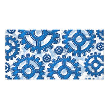 Blue gear wheels photo card template