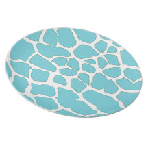 blue giraffe skin party plate