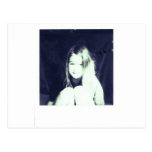 blue girl post card