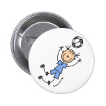 Blue Girl Soccer Player Button