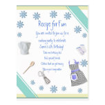 Blue Girls Cooking Party Invitation Postcard