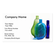 Blue Glass Herb Bottles Business Card Template