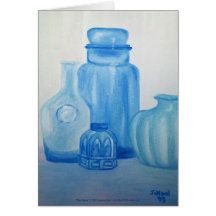 Blue Glass Still Life Card