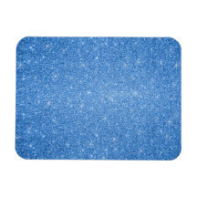 Blue glitter stars rectangle magnet