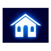 blue glow home postcard