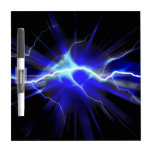 Blue glowing lightning or electricity dry erase boards