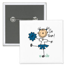 Blue Go Team Cheerleading Tshirts and Gifts Pin