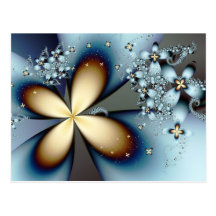 Blue Gold 4 Post Card