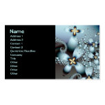 Blue Gold Cute Abstract Floral Business Cards