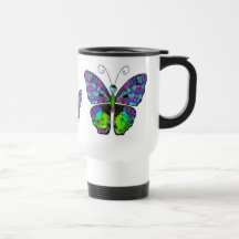 Blue Green Butterfly mug