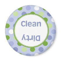 Blue Green Dot Clean/Dirty Dishwasher Magnet magnets