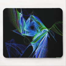 blue green flame mousepad