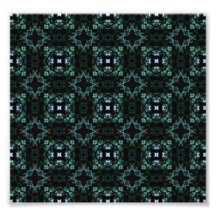 Blue Green Kaleidoscope 1 Photo Print