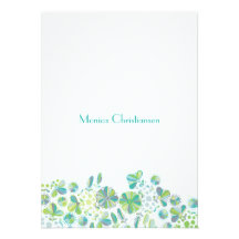 Blue Green Medley Personalised Notecard Announcement