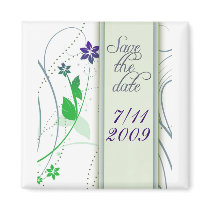 Blue Green Save the date design Refrigerator Magnets
