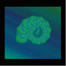 Blue, Green Shell. Abstract Art Design. Acrylic Cut Outs