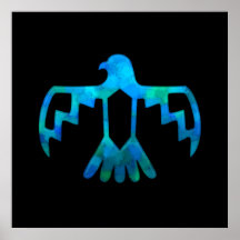 Blue-Green Thunderbird Poster
